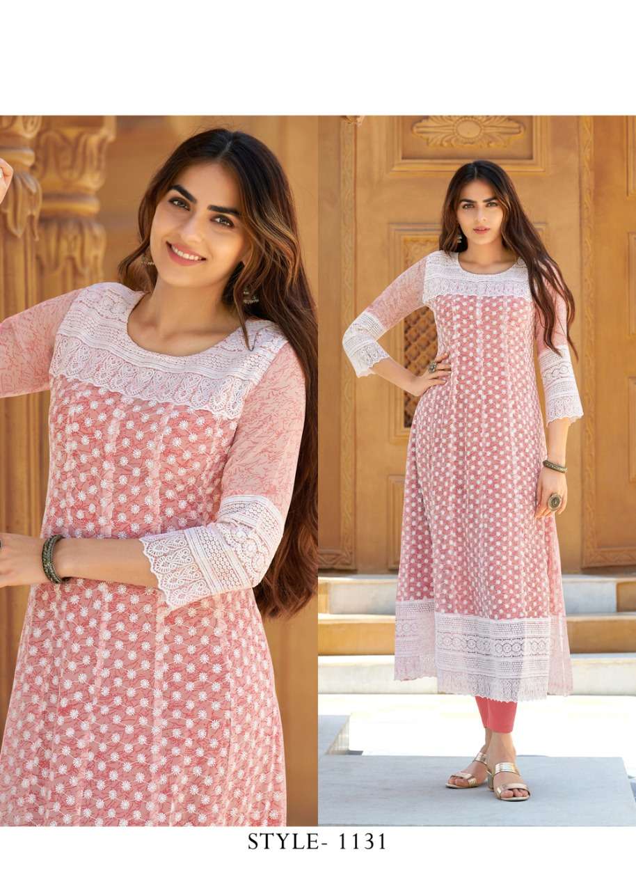 S3forever-eliza-fabric-georgette- Heay -Carzy Print-front Work Anarkali-long-gown-kurti-1131-C